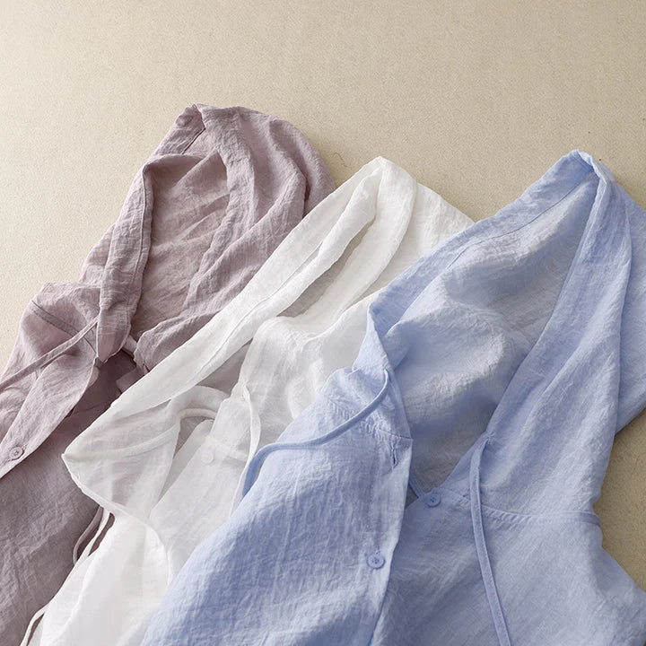 Coral Linen Hoodie