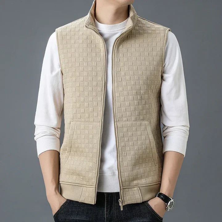 Athletic Textured Zip Vest