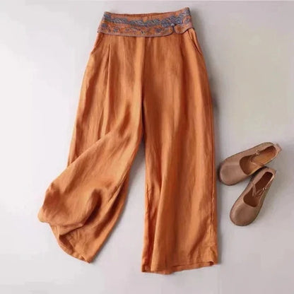 Coral Linen Pants