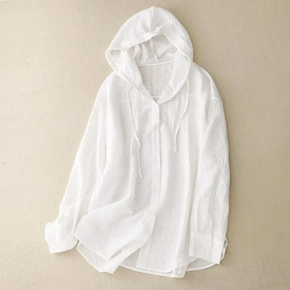 Coral Linen Hoodie