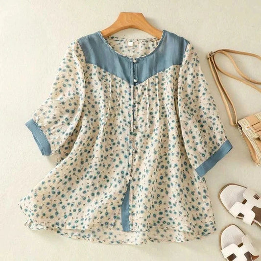 Rose Linen Blouse