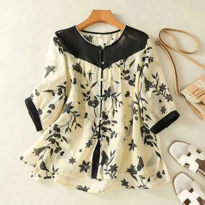 Rose Linen Blouse