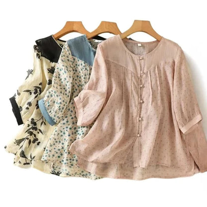 Rose Linen Blouse