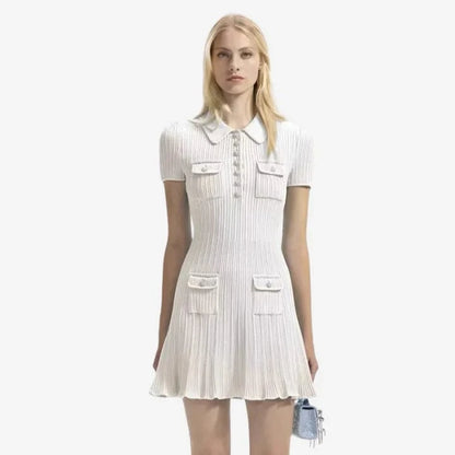CELESTE™ BUTTON MINI DRESS