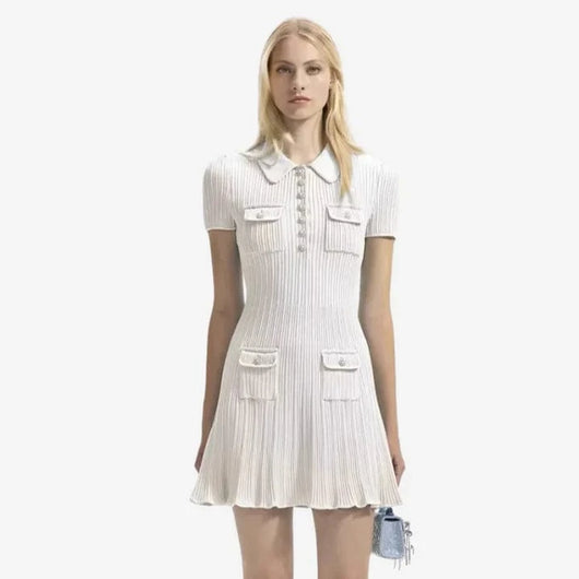 CELESTE™ BUTTON MINI DRESS