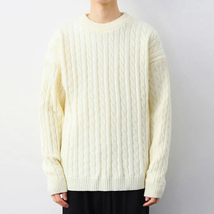 Cable Knit Crewneck Sweater