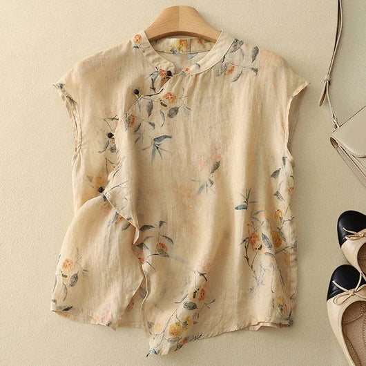 AMANDA LINEN TOP