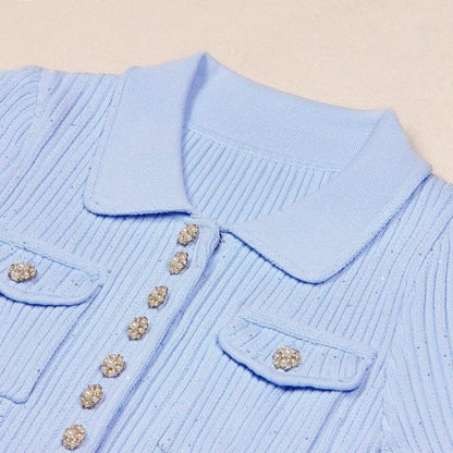 CELESTE™ BUTTON MINI DRESS