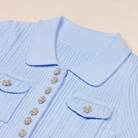 CELESTE™ BUTTON MINI DRESS