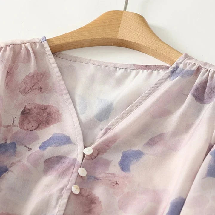 Dorin Linen Blouse