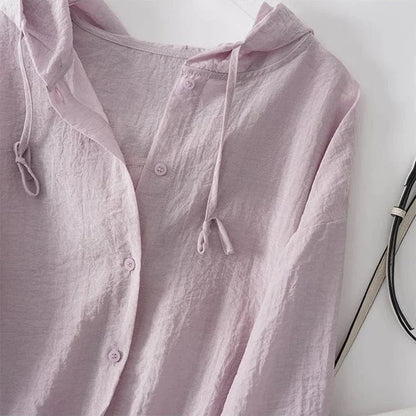 Violet Linen Hoodie