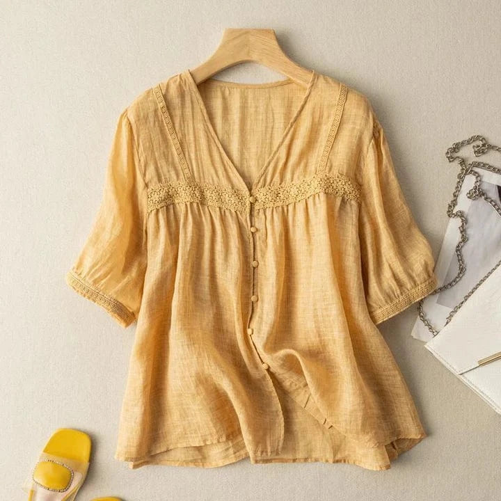 Evelyn Linen Blouse