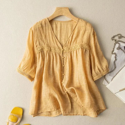 Evelyn Linen Blouse