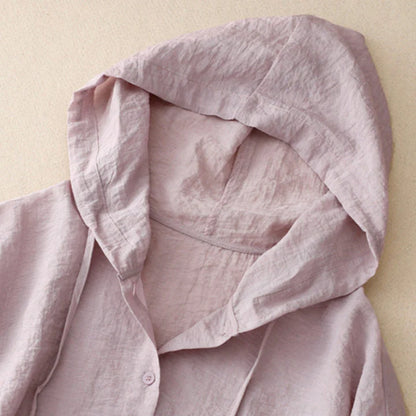 Coral Linen Hoodie