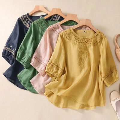 ALENA LINEN BLOUSE