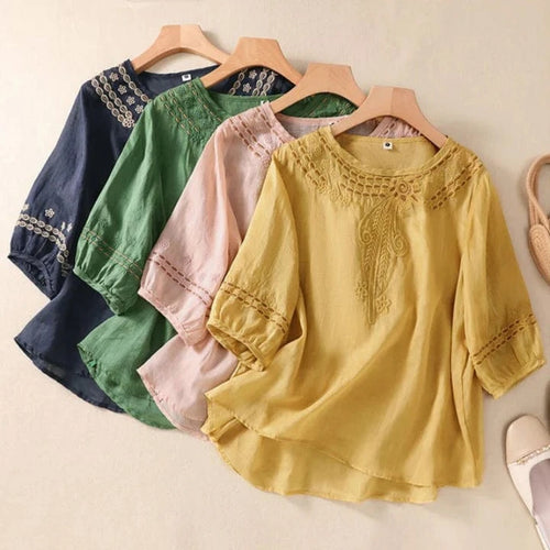 ALENA LINEN BLOUSE