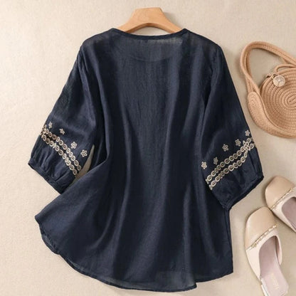 ALENA LINEN BLOUSE