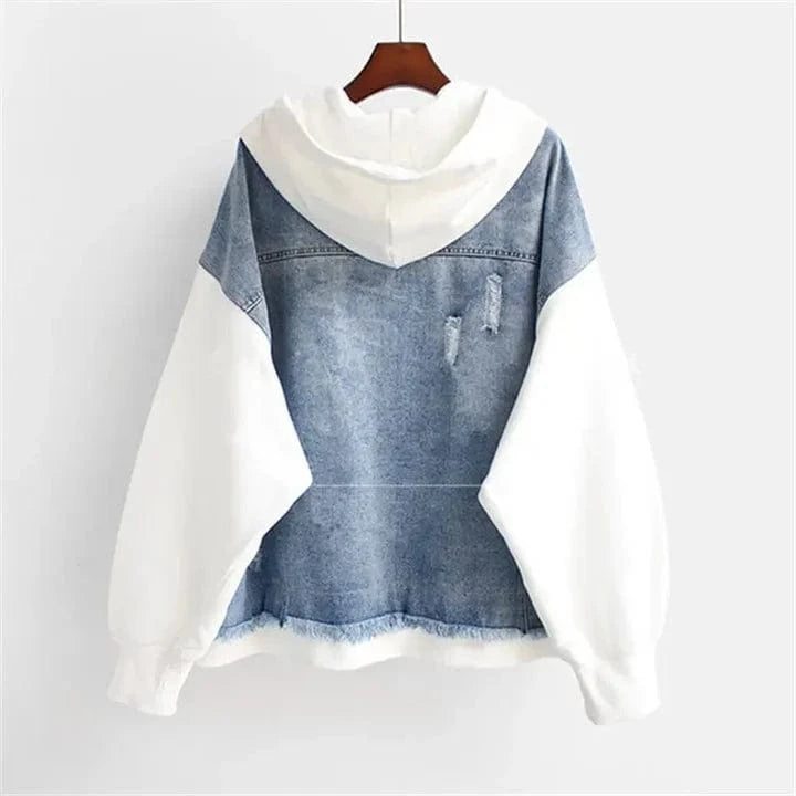 Two-Piece Denim Hoodie