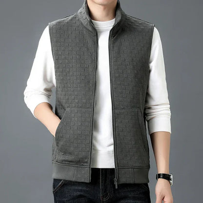 Athletic Textured Zip Vest