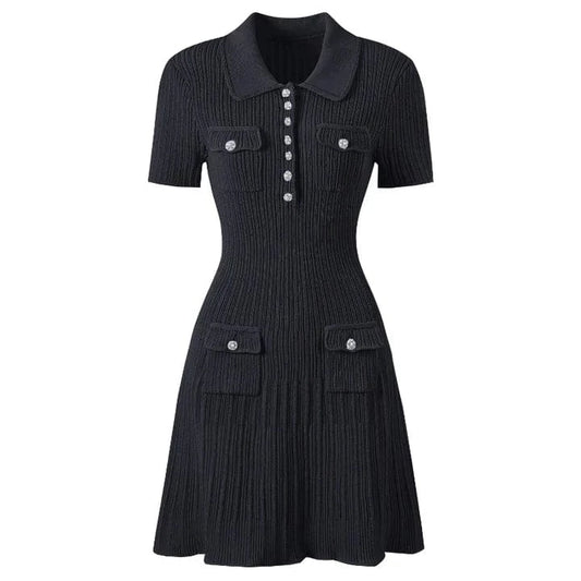 CELESTE™ BUTTON MINI DRESS