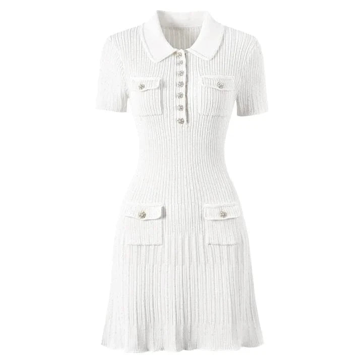 CELESTE™ BUTTON MINI DRESS