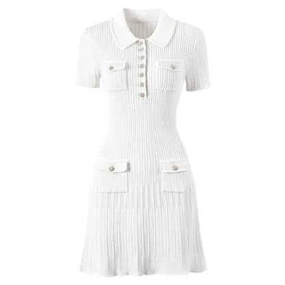CELESTE™ BUTTON MINI DRESS