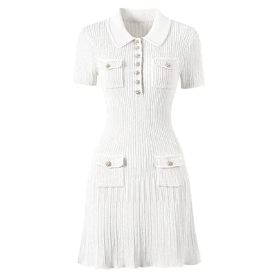 CELESTE™ BUTTON MINI DRESS