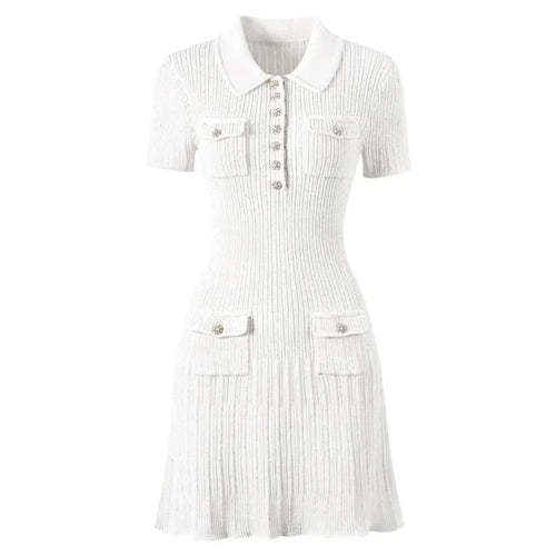 CELESTE™ BUTTON MINI DRESS