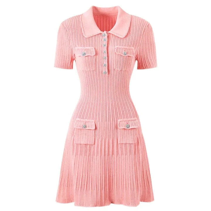 CELESTE™ BUTTON MINI DRESS