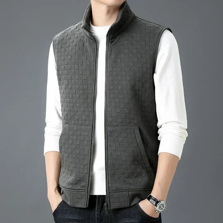 Athletic Textured Zip Vest