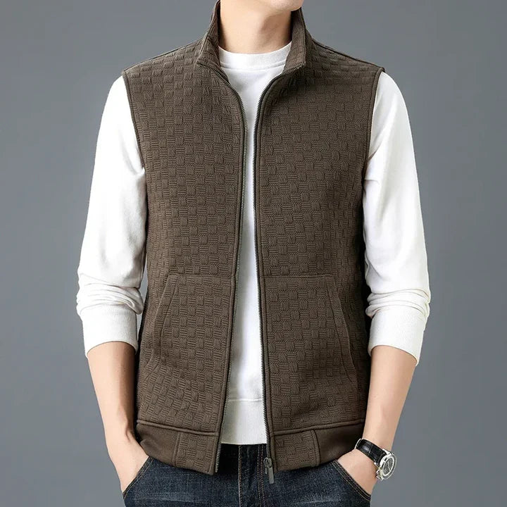 Athletic Textured Zip Vest