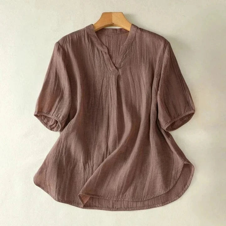 Violet Linen Blouse