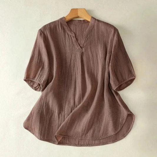 Violet Linen Blouse