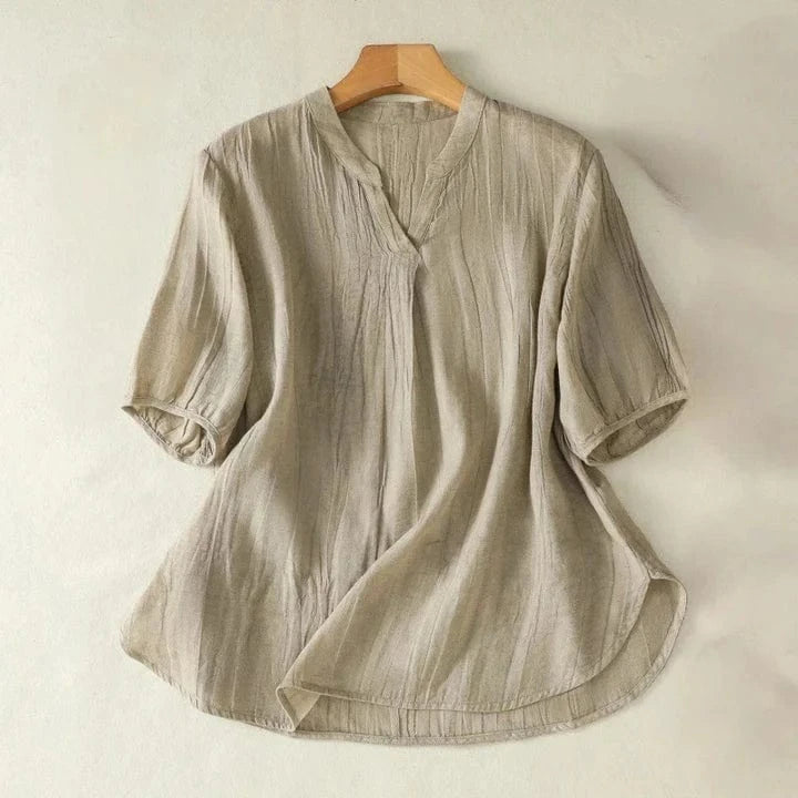 Violet Linen Blouse