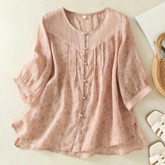 Rose Linen Blouse