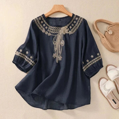 ALENA LINEN BLOUSE