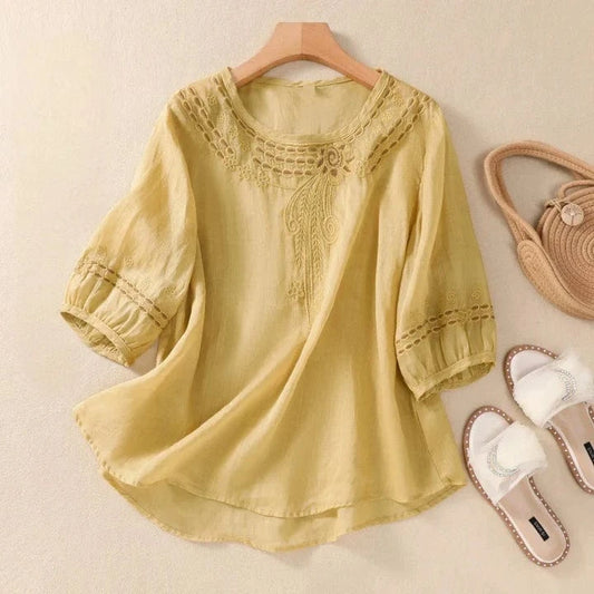 ALENA LINEN BLOUSE