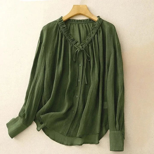 Adriana Linen Blouse