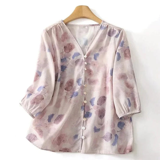Dorin Linen Blouse