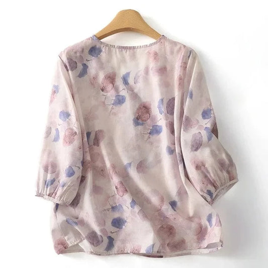 Dorin Linen Blouse