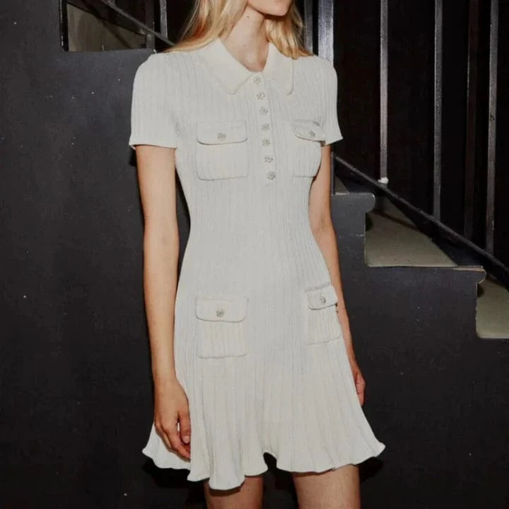 CELESTE™ BUTTON MINI DRESS