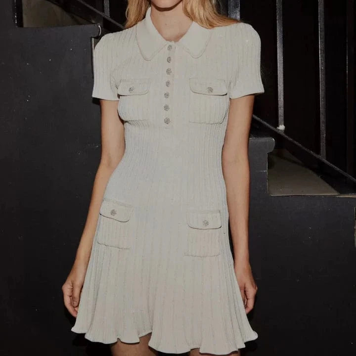 CELESTE™ BUTTON MINI DRESS