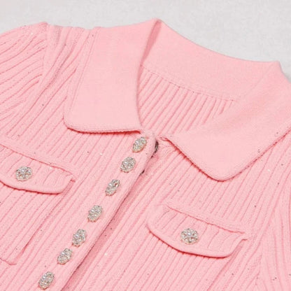 CELESTE™ BUTTON MINI DRESS
